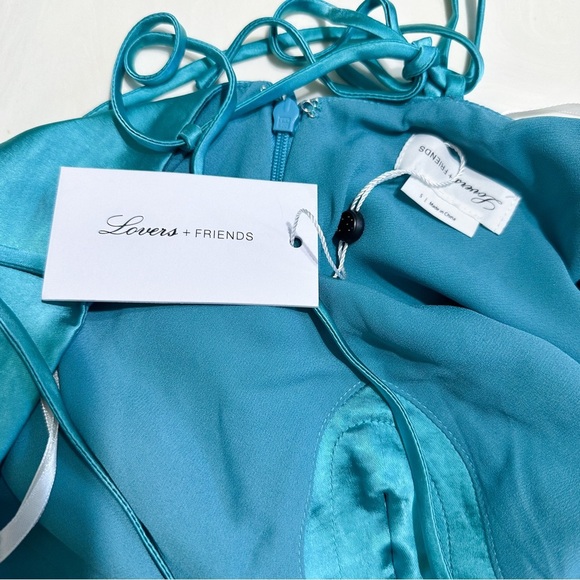 Lovers + Friends Ariadna Mini Dress in Teal Blue Size S - Picture 7 of 8